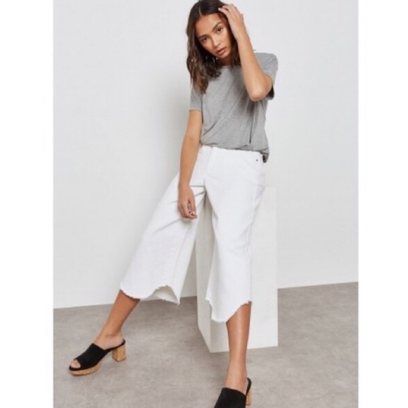 CAARA Denim - CAARA | White Culottes Jeans Frayed Hem